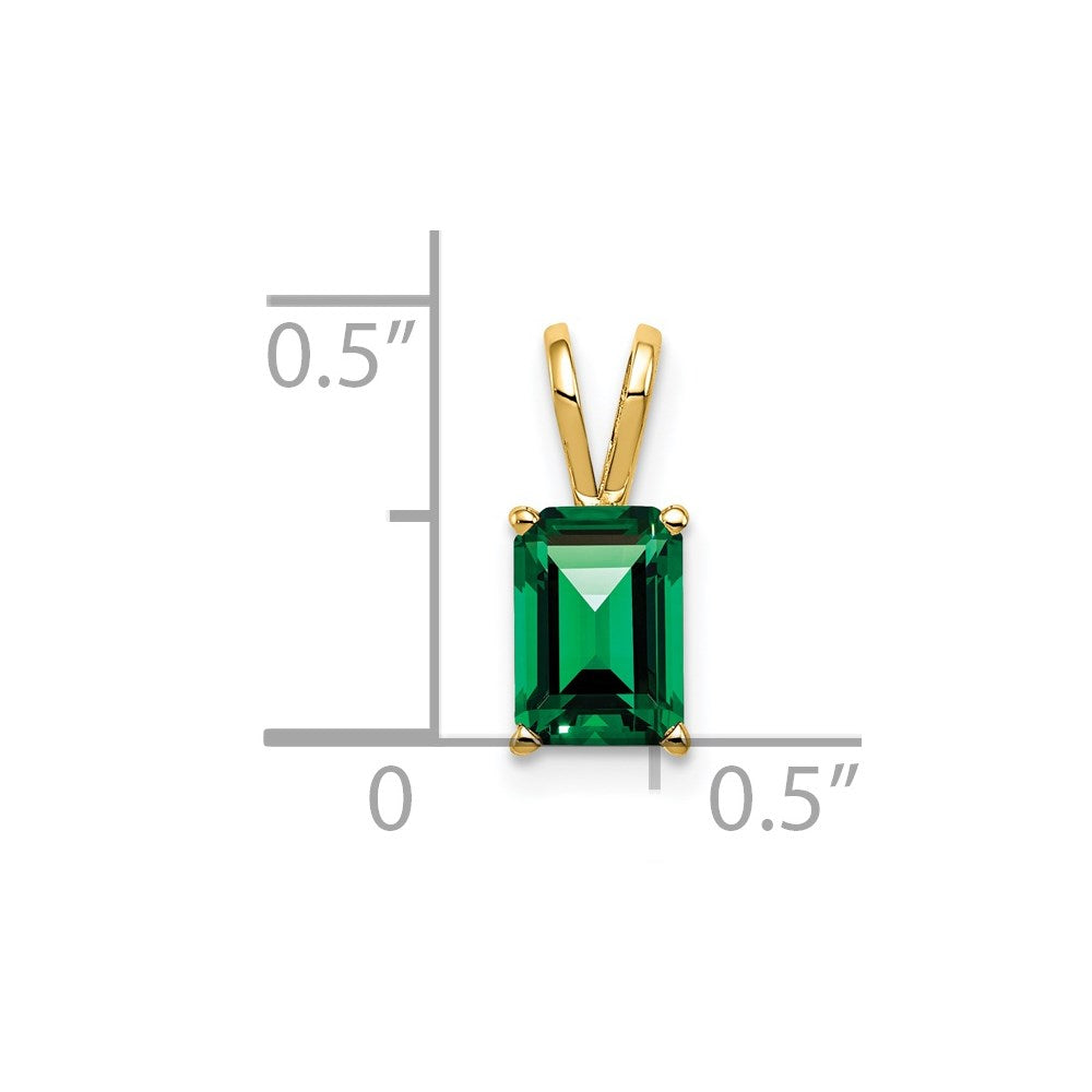 14K Yellow Gold 7x5mm Emerald Cut Mount St. Helens pendant
