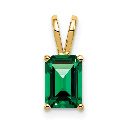 14K Yellow Gold 7x5mm Emerald Cut Mount St. Helens pendant