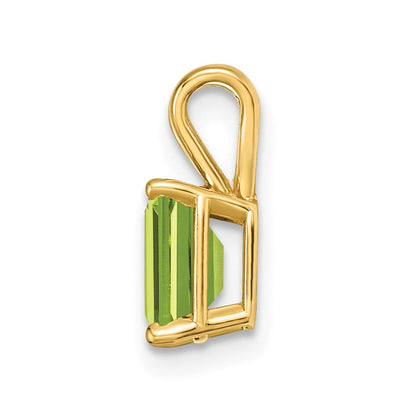 14K Yellow Gold 7x5mm Emerald Cut Peridot pendant