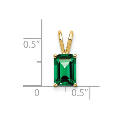 14K Yellow Gold 8x6mm Emerald Cut Mount St. Helens pendant