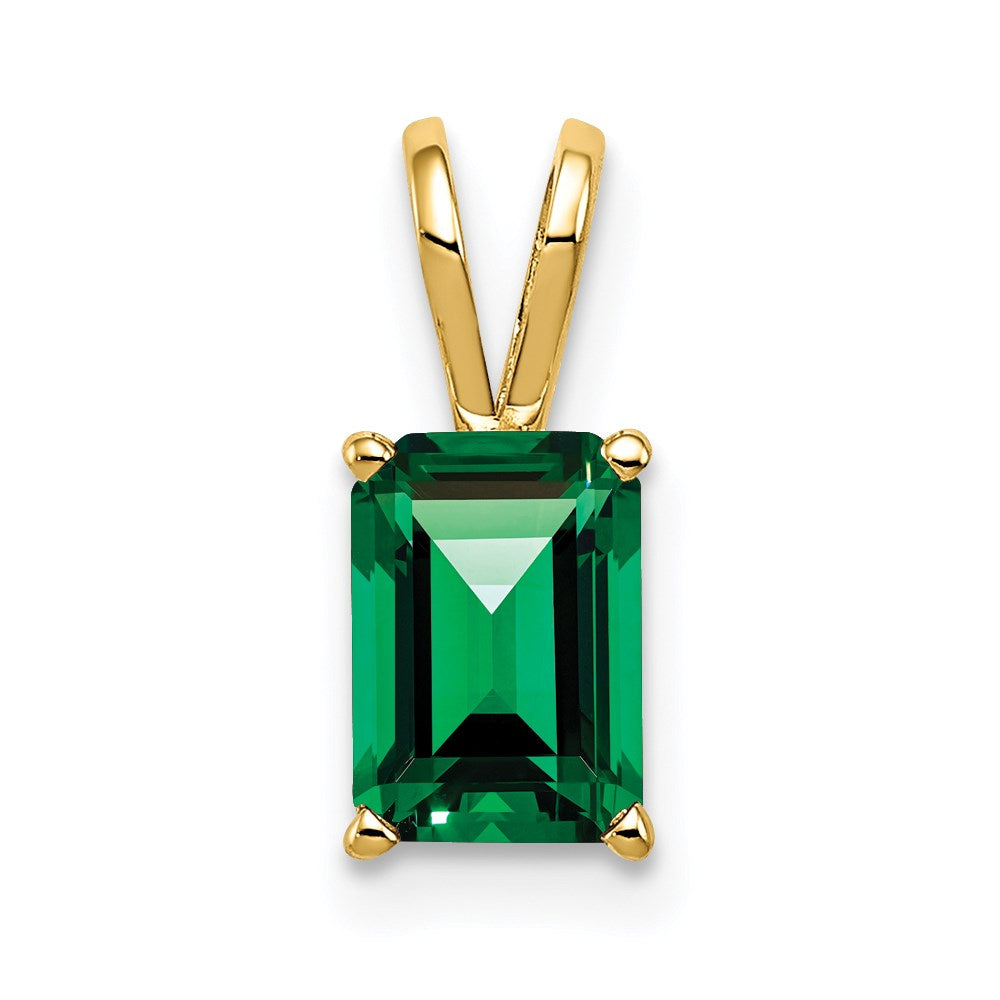 14K Yellow Gold 8x6mm Emerald Cut Mount St. Helens pendant