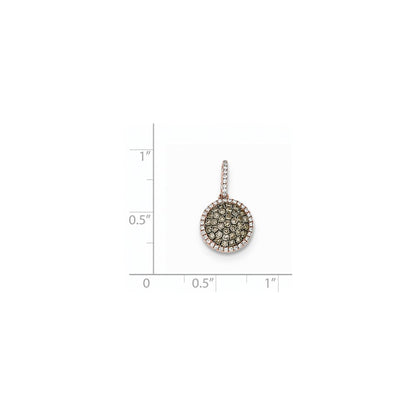 14K Rose Gold Real Diamond u0026 Pav?ó?é¼?í Champagne Real Diamond Pendant