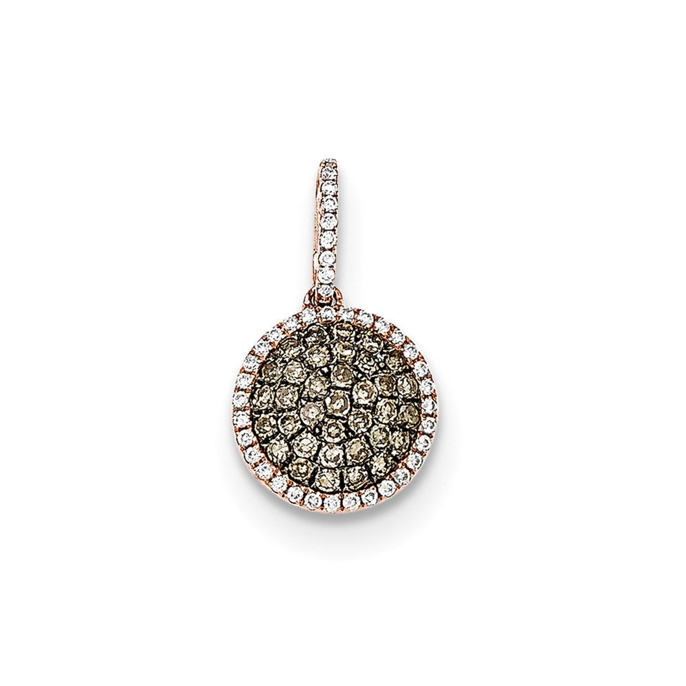 14K Rose Gold Real Diamond u0026 Pav?ó?é¼?í Champagne Real Diamond Pendant