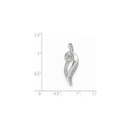 14k White Gold Real Diamond Chain Slide