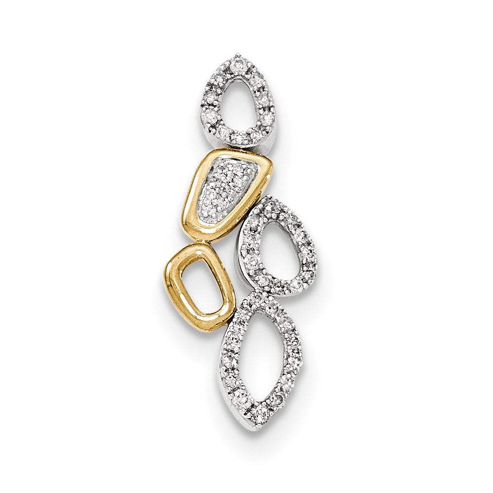 14K White u0026 Yellow Gold Real Diamond Multi-shape Chain Slide