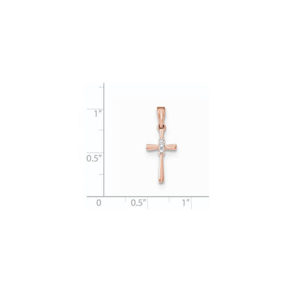 14K Rose Gold Real Diamond Pendant