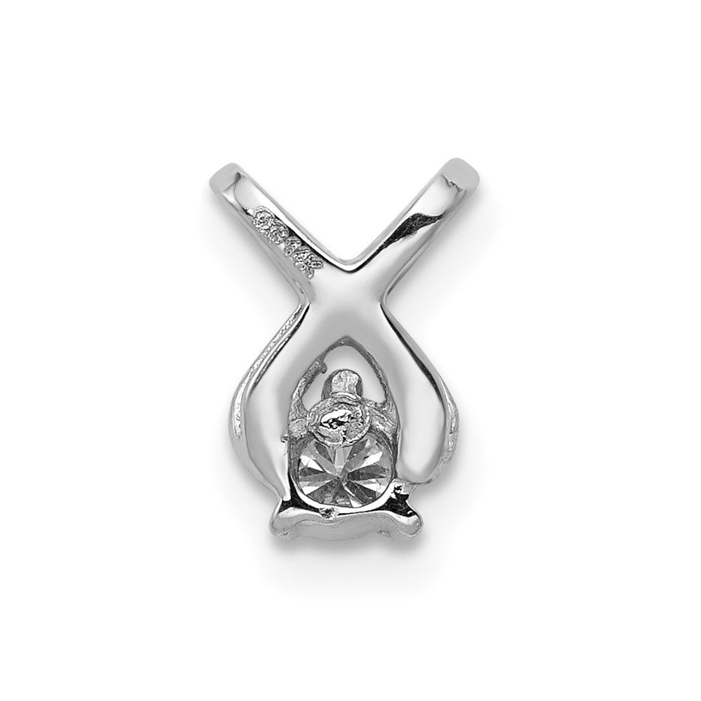 14k White Gold 2.9mm VS Diamond Chain Slide