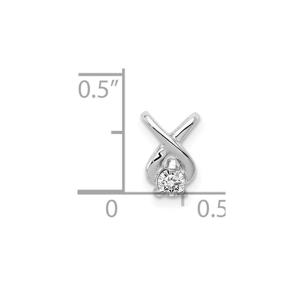 14k White Gold 2.9mm VS Diamond Chain Slide