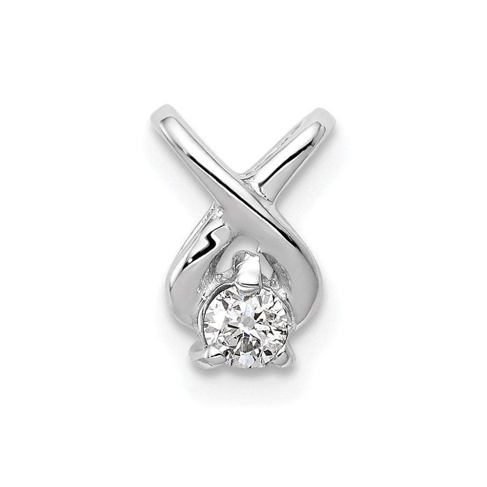 14k White Gold 2.9mm VS Diamond Chain Slide