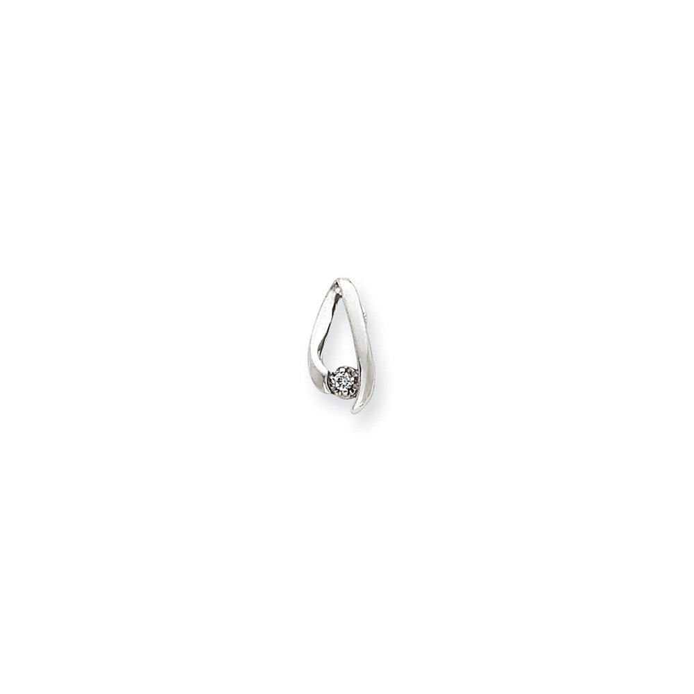 14k White Gold AAA Diamond chain slide