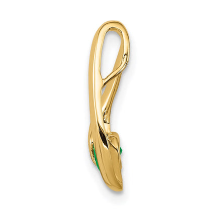 14K Yellow Gold 4mm Emerald pendant