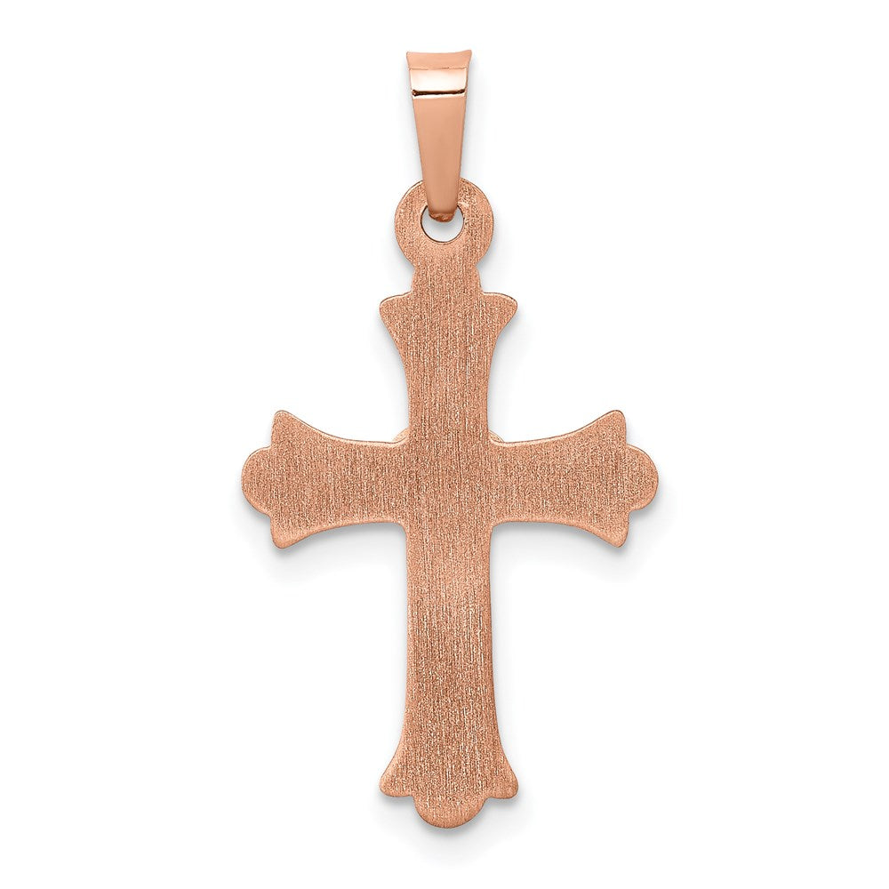 14k Two tone Rose and White Gold Diamond Cross Pendant