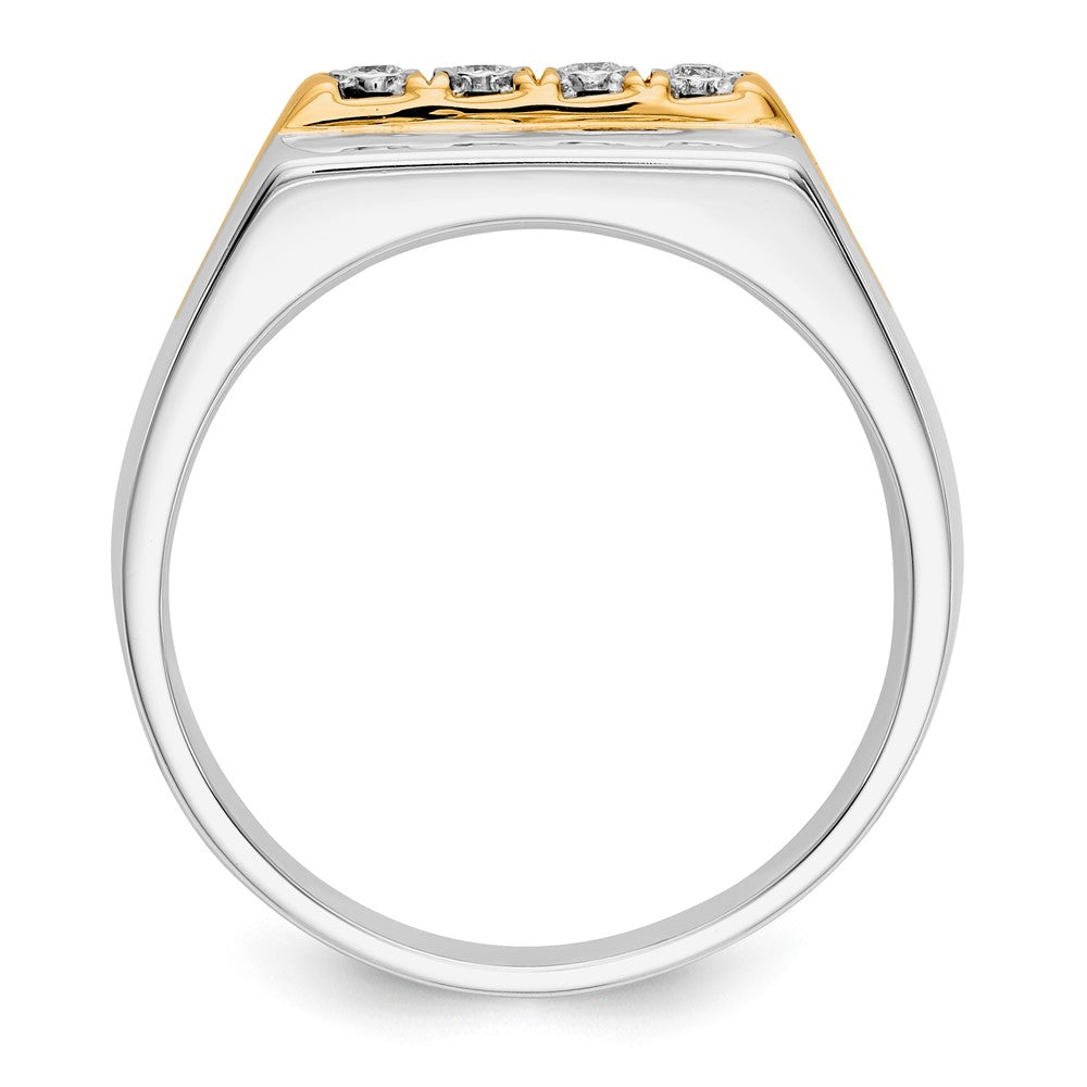 14k Two-Tone Gold Real Diamond Men's Ring