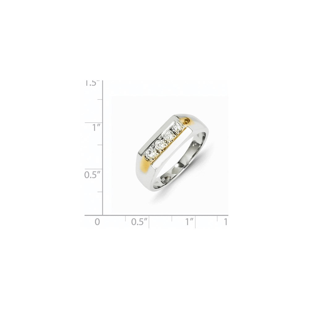 14k Two-Tone Gold Real Diamond Men's Ring