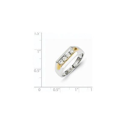 14k Two-Tone Gold Real Diamond Men's Ring