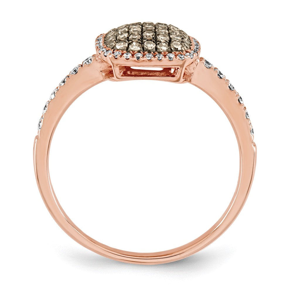 14K Rose Gold Real Diamond u0026 Pav?ó?é¼?í Champagne Real Diamond Ring