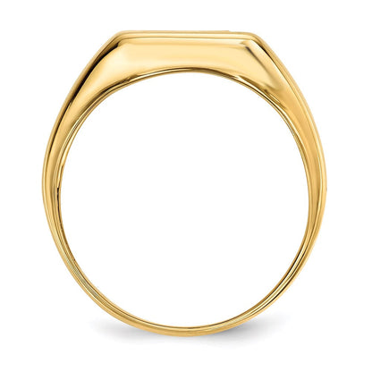 14K Gold w/ Onyx u0026 Real Diamond Cross Christian Religious Men's Ring