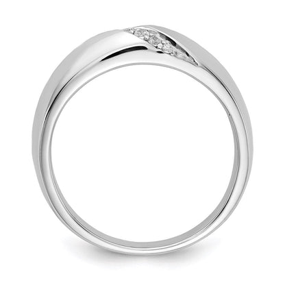 14k White Gold Real Diamond Men's Ring
