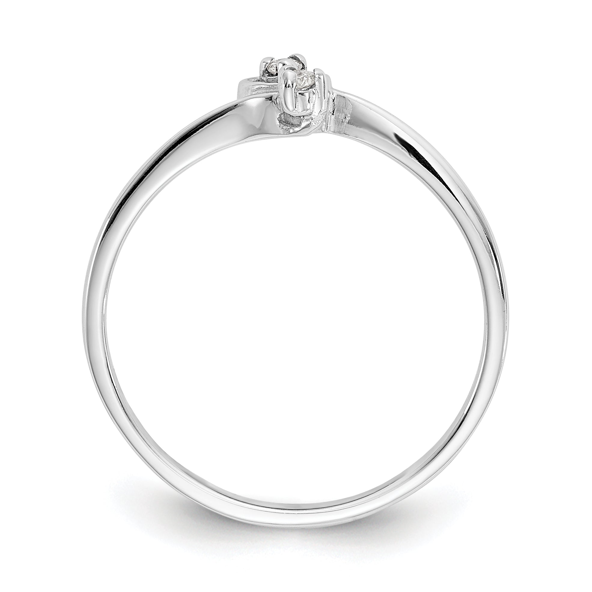 Solid 14k White Gold VS Simulated CZ heart Ring