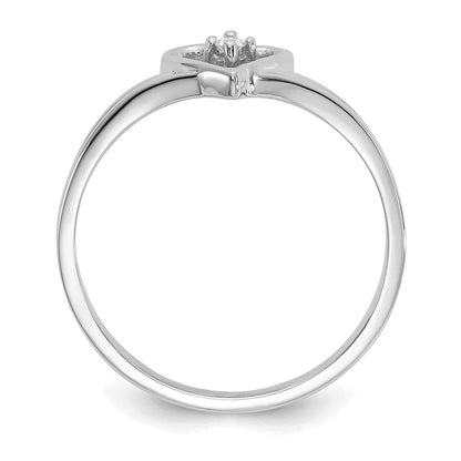 14k White Gold A Real Diamond heart ring