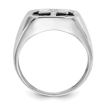 14k White Gold AAA Real Diamond men's ring