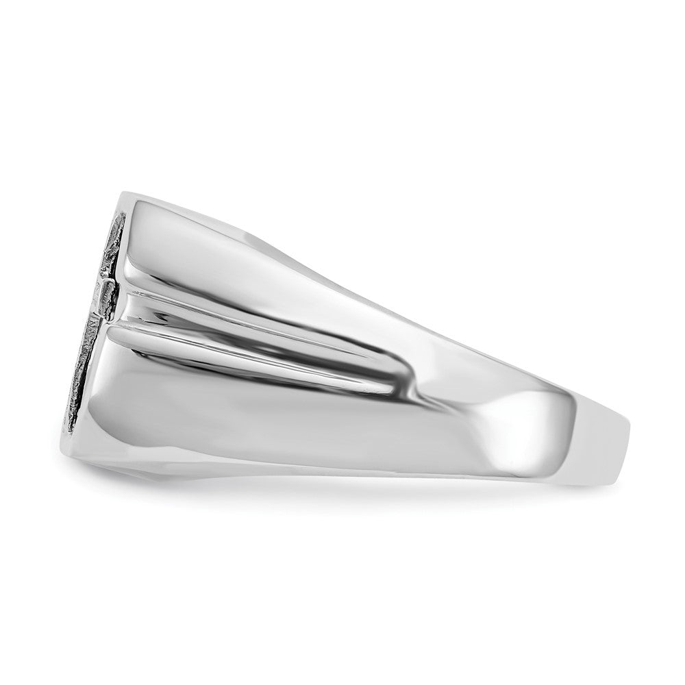 14k White Gold AAA Real Diamond men's ring