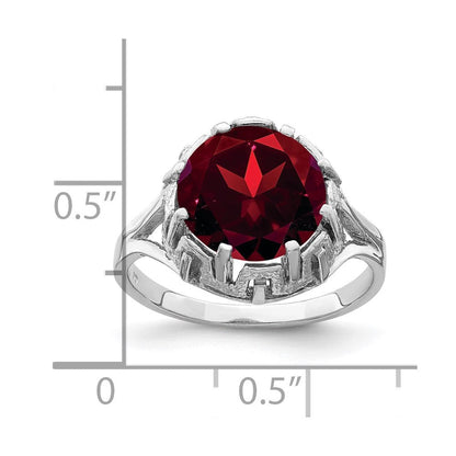 14k White Gold 10mm Garnet ring