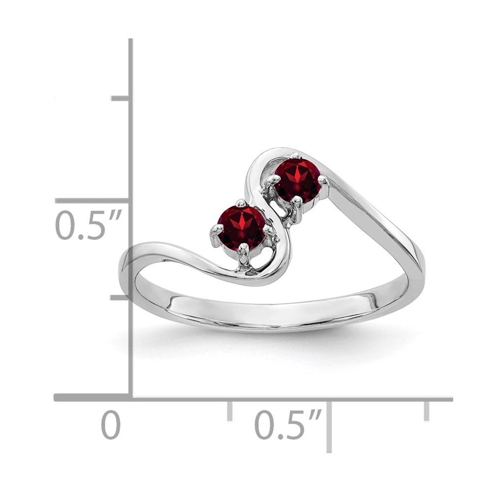 14k White Gold 3mm Garnet ring