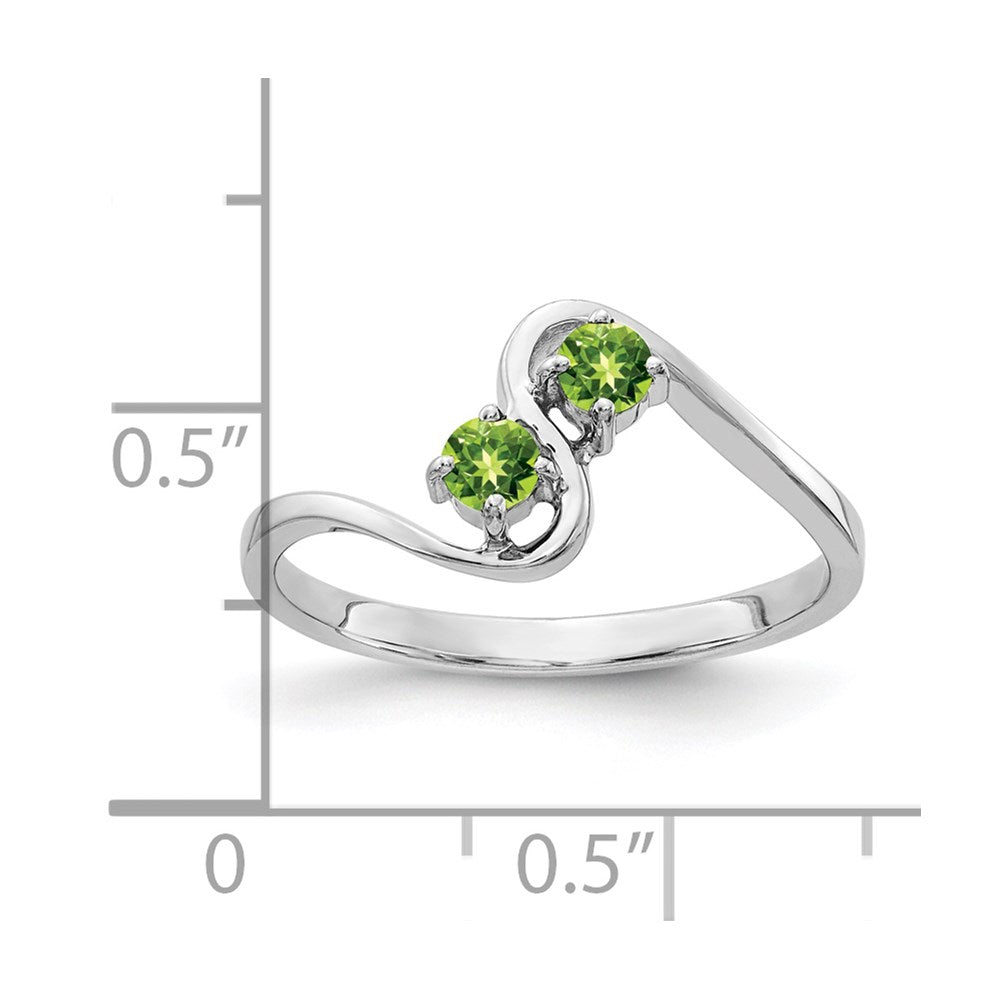14k White Gold 3mm Peridot ring