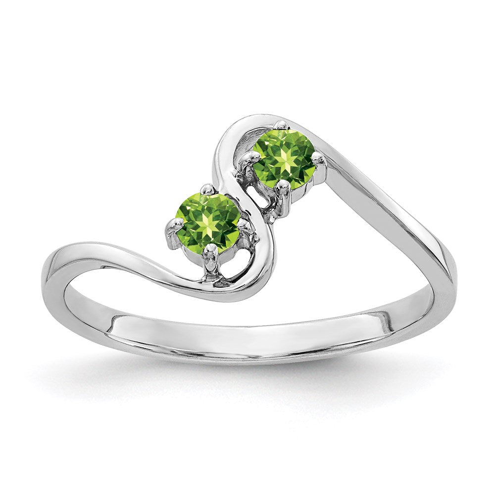 14k White Gold 3mm Peridot ring