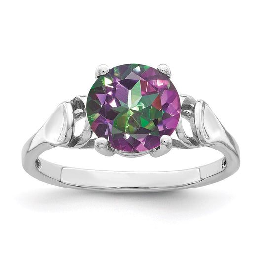 14k White Gold 8mm Fire Topaz ring