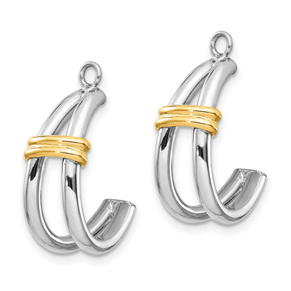 14k Two-tone Gold J Hoop Earring Jackets