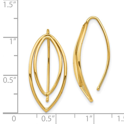 14k Yellow Gold Dangle Threader Earrings