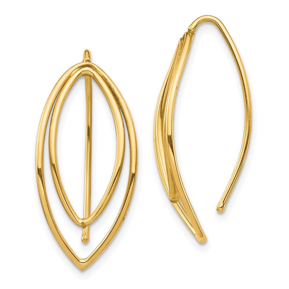 14k Yellow Gold Dangle Threader Earrings