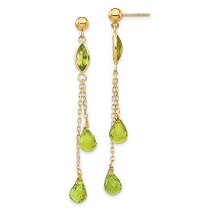 14k Peridot Dangle Earrings