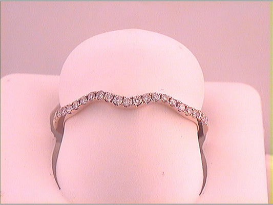 10k Rose Gold Round Diamond Contoured Stackable Band Ring 1/5 Cttw