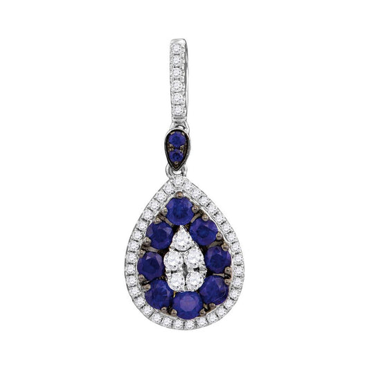 1/3CTW-Diamond 7/8CT-SAPPHIRE PENDANT