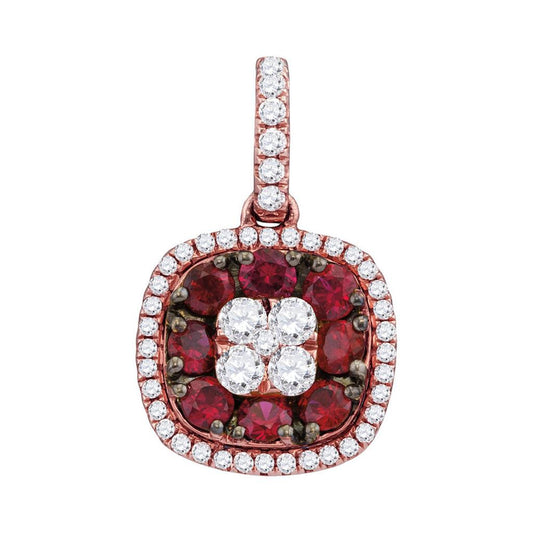 1/3CTW-Diamond 1/2CT-RUBY PENDANT