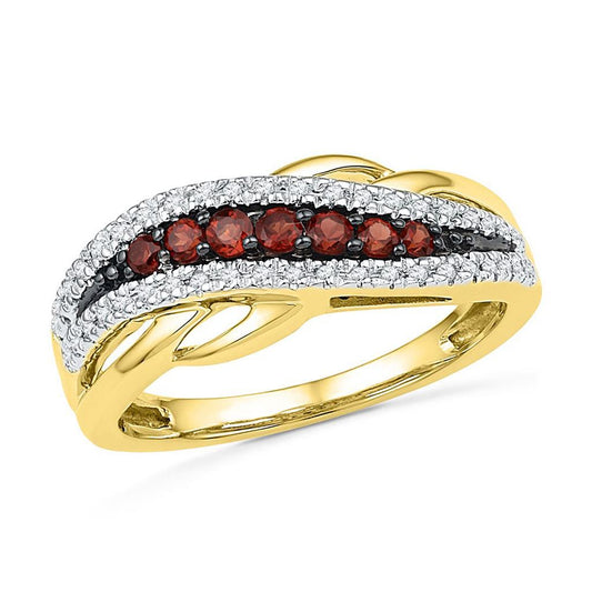 1/8CTW-Diamond 1/3CT-GR GEMSTONE LAB CREATED RING