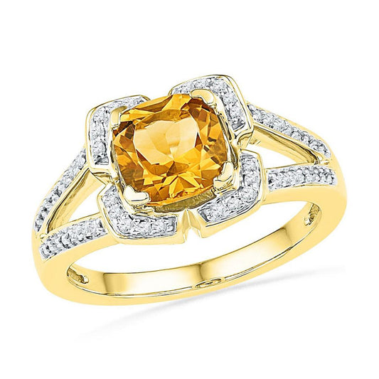 1/8CTW-Diamond 1 1/2CT-CT GEMSTONE LAB CREATED RING