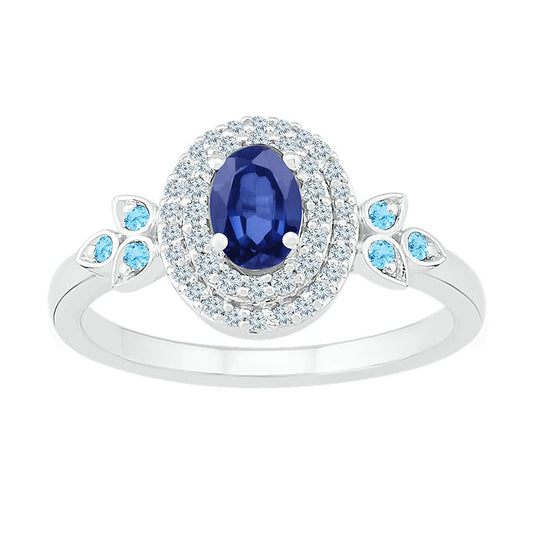 1/5CTW Diamond GEMSTONE LAB CREATED RING