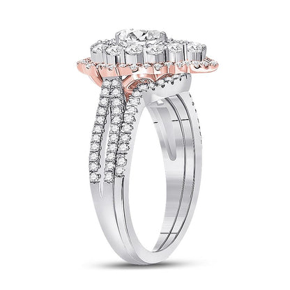 14k Two-tone Gold Pear Diamond Solitaire Bridal Engagement Ring 1-1/3 Cttw (Certified)