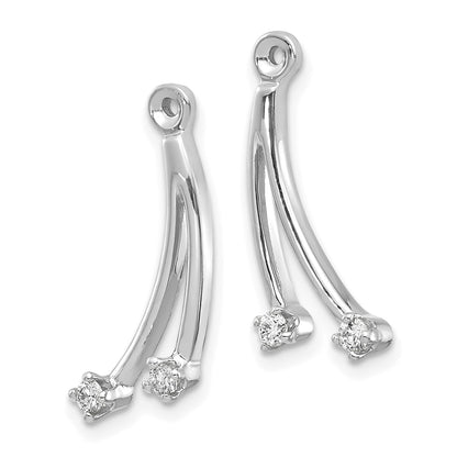 1/8 Ct. Two Stones Dangle Diamond Earring Jacket in 14K White Gold