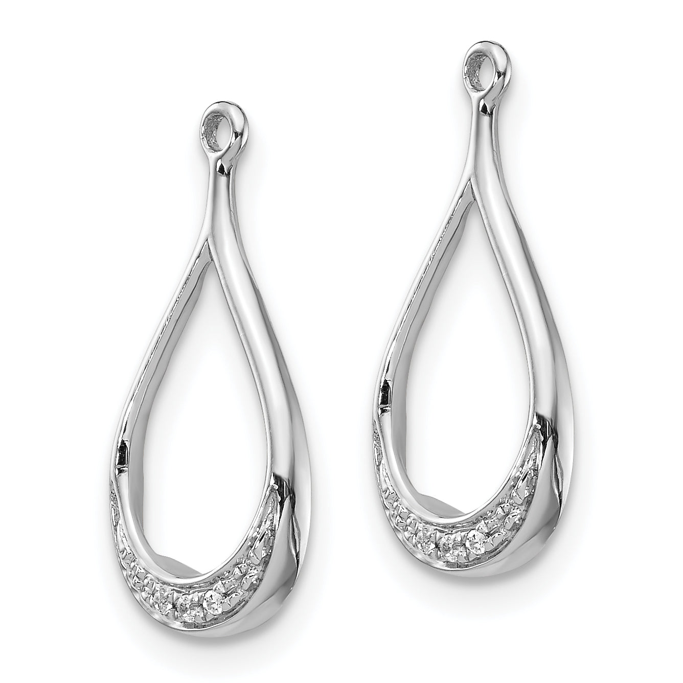 14K White Gold Diamond Earring Jackets