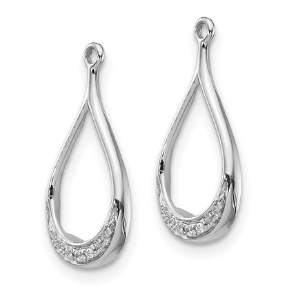 14K White Gold Diamond Earring Jackets