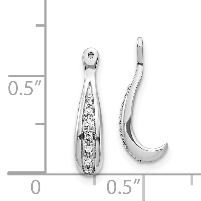 14K White Gold Diamond Earring J Hoop Jackets