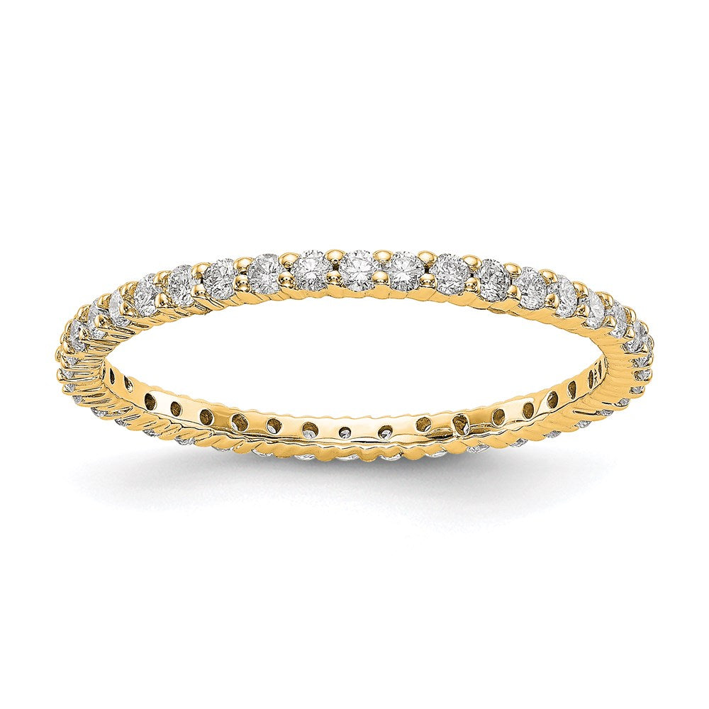 1/2ct Natural Diamond Wedding Ring Womens Stackable Eternity Band 14k Yellow Gold