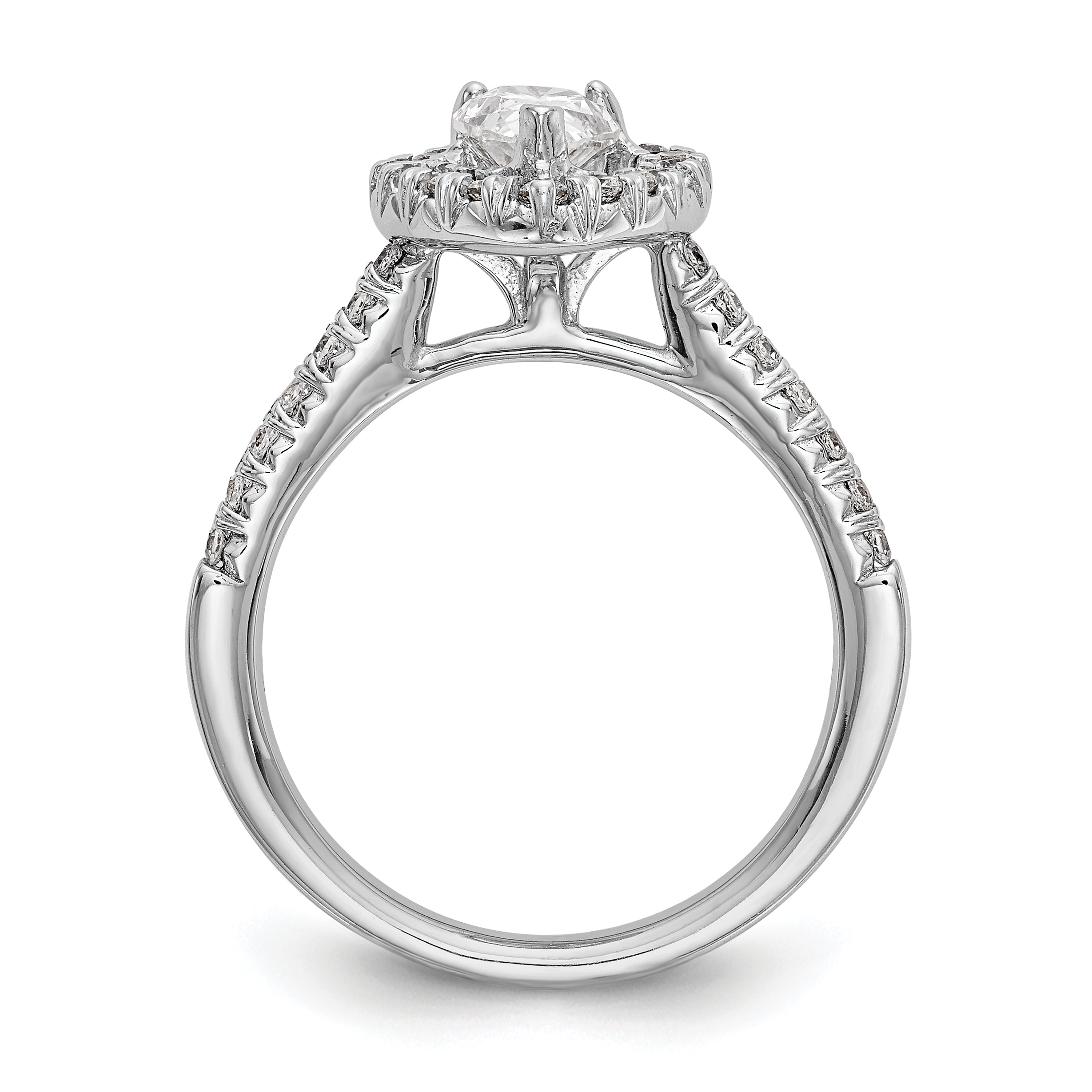 14KW DIAMOND PEAR SHAPED HALO TO FIT 3/4 CT CTR