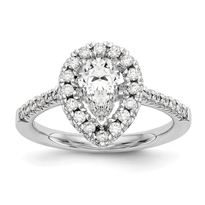 14KW 1/2 CT HALO SEMI FOR 1 1/5 PEAR CTR