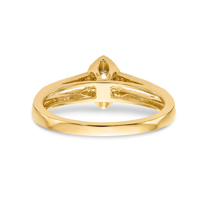 14K White Gold Diamond Marquise CZ Halo Engagement Ring